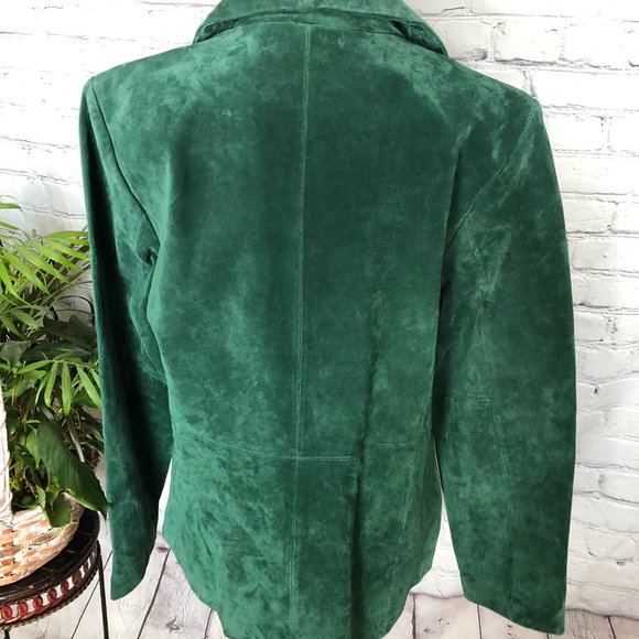 SIENNA Leather Suede Jacket Blazer Green NWOT 14 - Picture 5 of 13